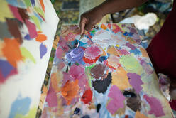 Chishimba's colourful paint palette