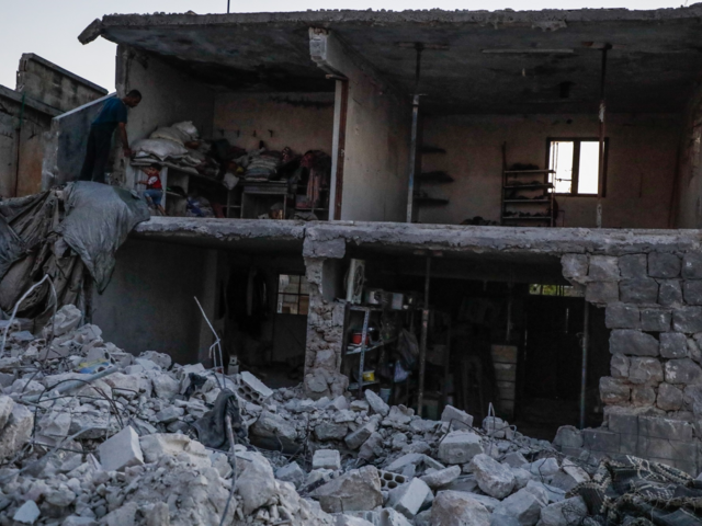 Devastated buildings in Idlib, Syria
