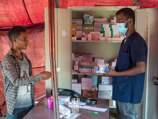 Inside of IRC health clinic in Gedaref camp, Sudan