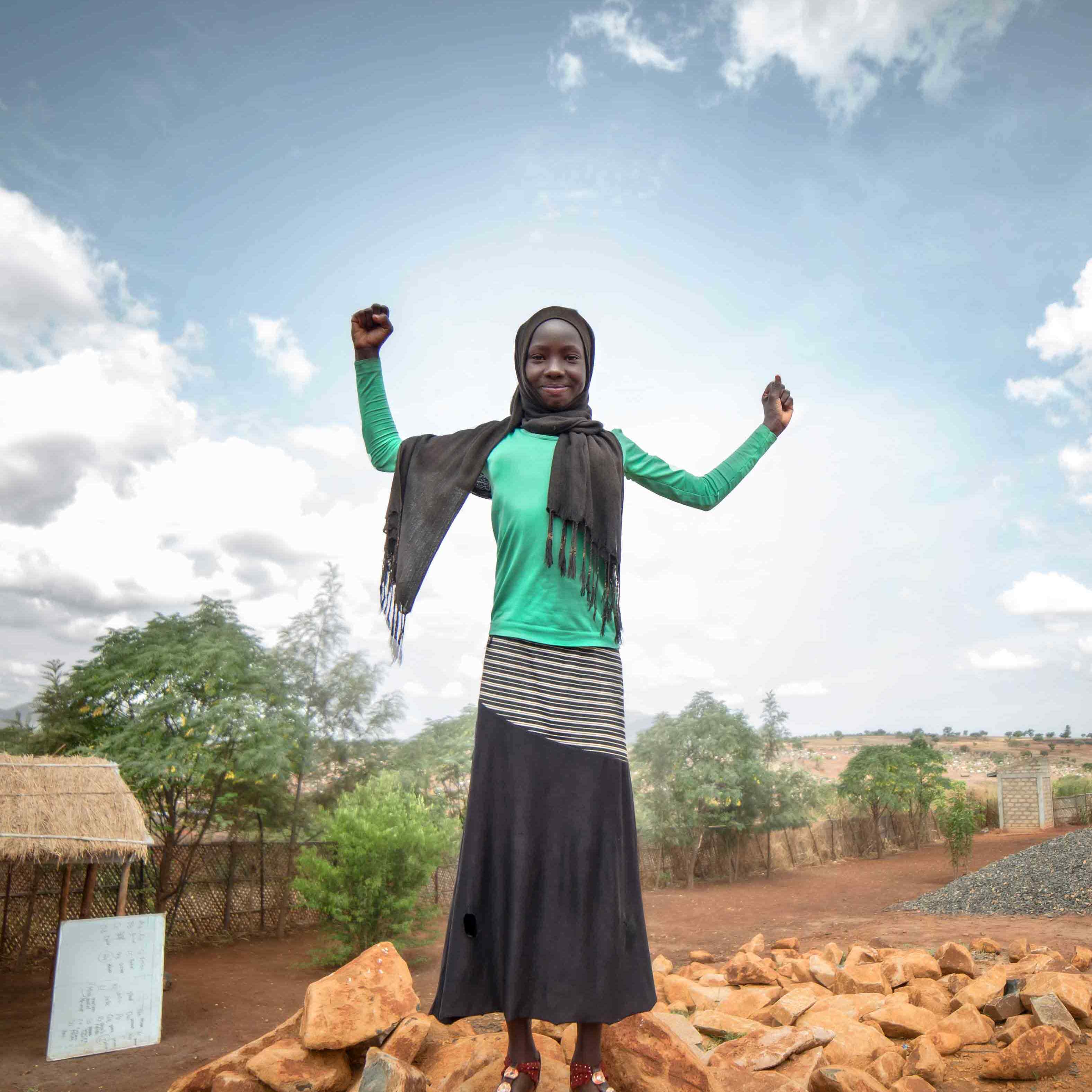 This girl from South Sudan participates in IRC Programs for girls and women in Bombassi Camp in Ethiopia.