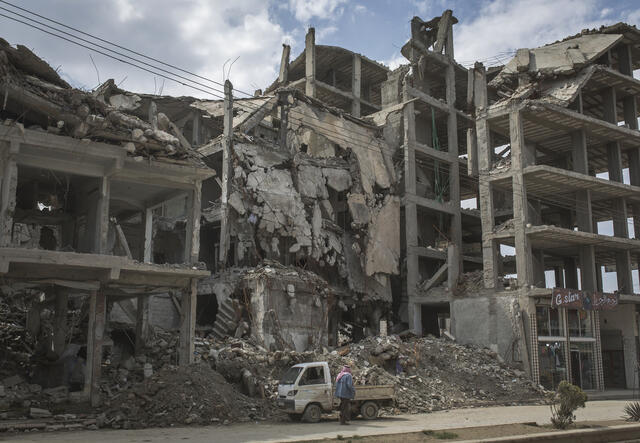 Destroyed buildings in Raqqa. 