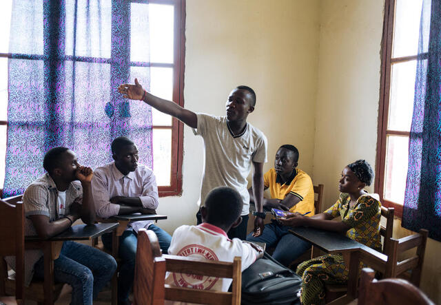 During the Ebola outbreak, people have fallen prey to rumor and misinformation. Benjamin, the head of an IRC-supported "children's parliament" in Beni, eastern Congo, leads an Ebola awareness session for teens.