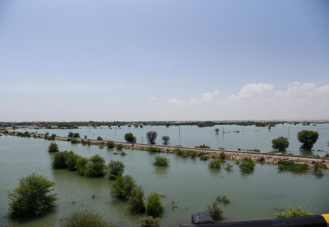 Flooded rural area